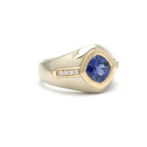 herenring saffier diamant