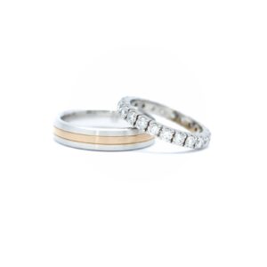 trouwringen diamant witgoud roodgoud