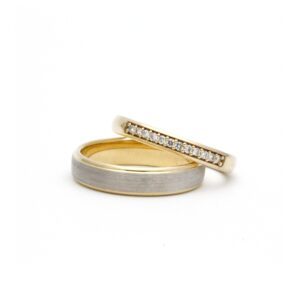 bicolor goud trouwringen diamant